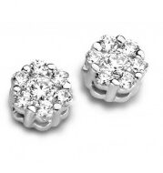 Y1638 You and Me witgouden oorringen 18ct met zirconium