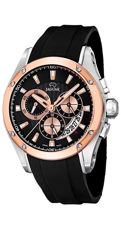J689/1 ZWARTE HEREN ZWITSERS HORLOGE JAGUAR SPECIAL EDITION