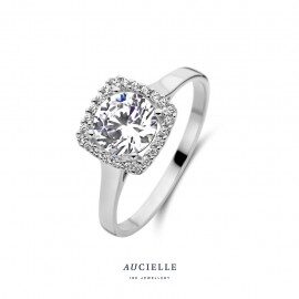 AR00027W  witgouden ring 18 ct zirconium