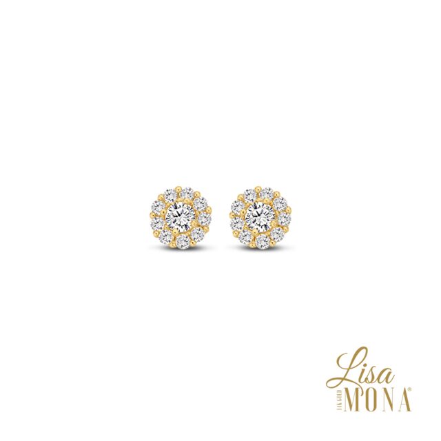 Lisa Mona LM/G0083 oorringen 14ct geelgoud 4mm 