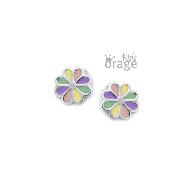 Orage Kids Oorring bloem multi color pastel
