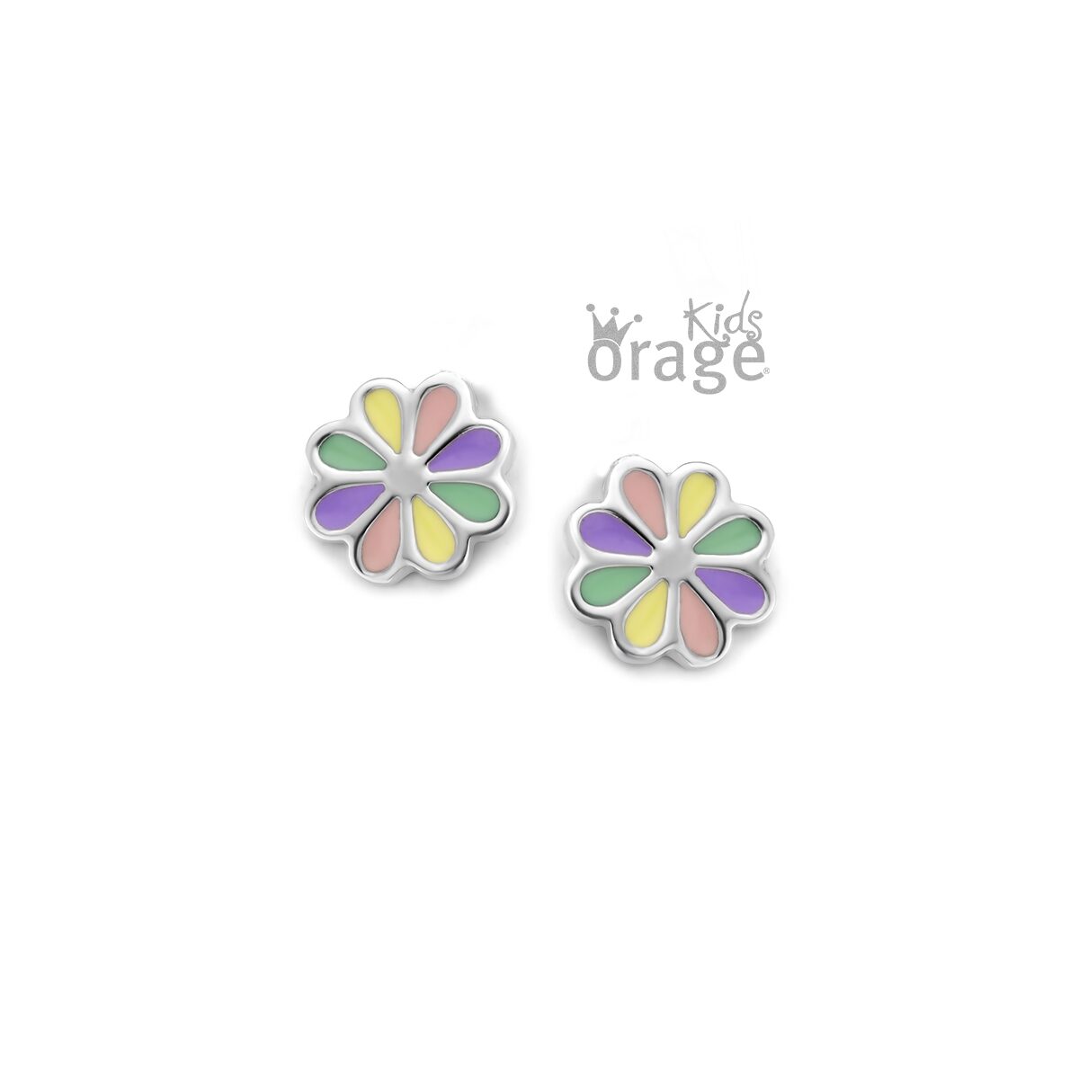 Orage Kids Oorring bloem multi color pastel