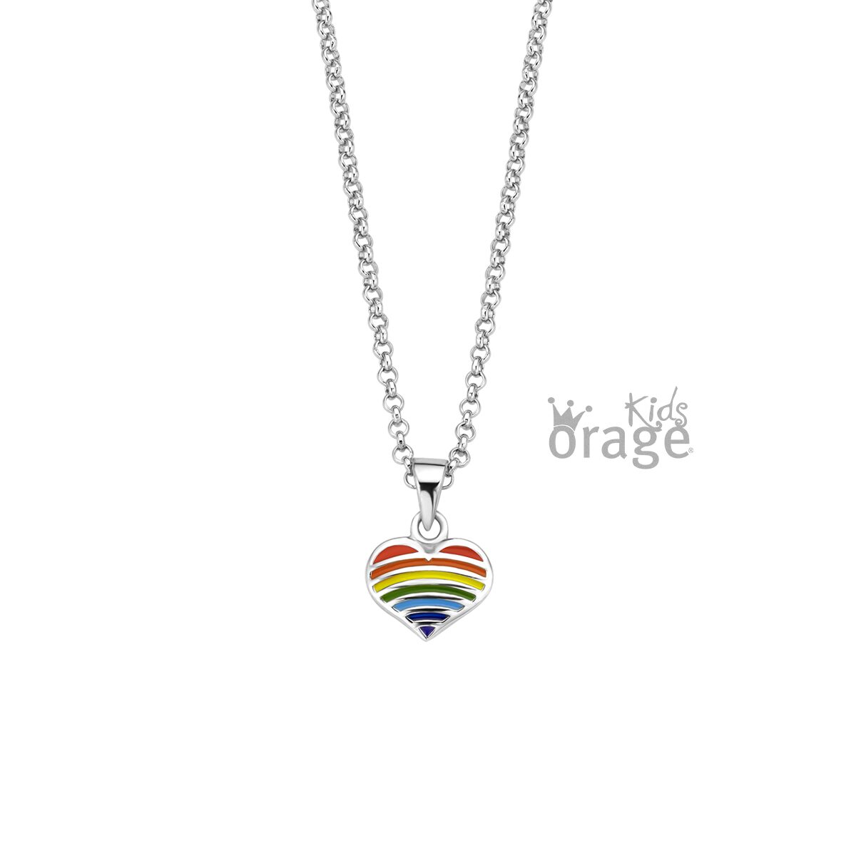 Orage Kids halketting hart multi color K2615