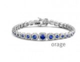 AR151 orage zilveren armband  blauw 18cm