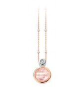 Emotions E250 hanger wit en roodgoud roze quartz briljant 0.09ct