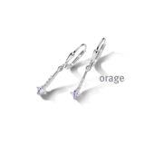 Orage oorring  zilver met zirconuim paars