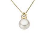You and Me  GH2086GB hanger 18ct geelgoud met parel / briljant 0.01ct
