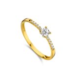 You and Me  y1623 Ring geelgoud18ct zirconium