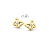 Cara kids oorbellen 18ct geelgoud zirconium vlinder 