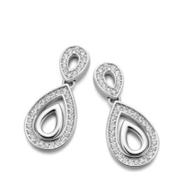 Zilveren oorringen gezet met zirconium Naiomy Silver