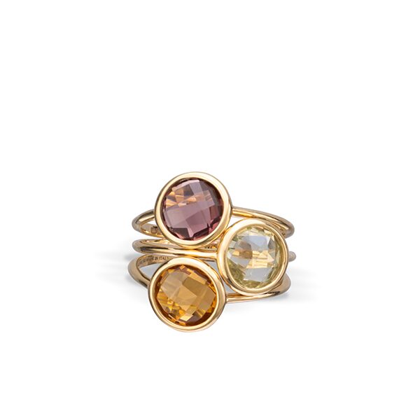 Italo Bottene18ct geelgoud amethist citrien en Rhodolite