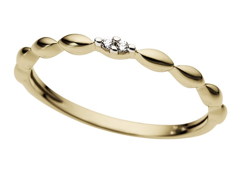 Y1957 You and Me Geelgouden ring met briljant