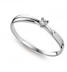You and Me Witgouden ring  18t met briljant 0.05ct