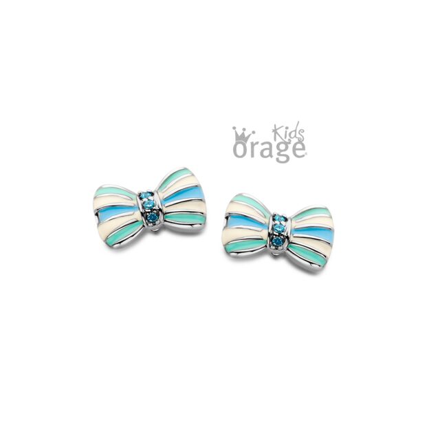 Orage Kids oorring strik blauw