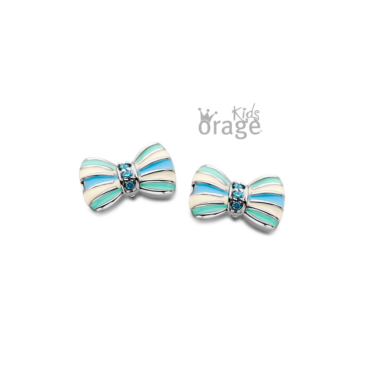 Orage Kids oorring strik blauw