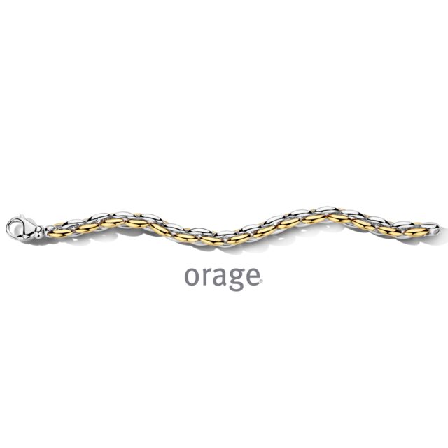 Orage  Armband zilver bicolor  geel 22cm