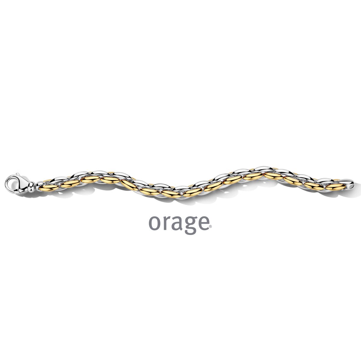Orage  Armband zilver bicolor  geel 22cm