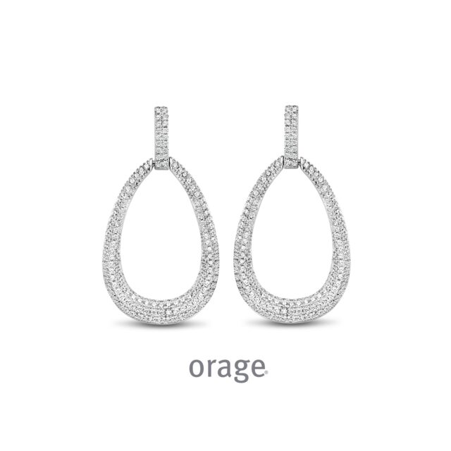 Orage oorring zilver met zirconium 