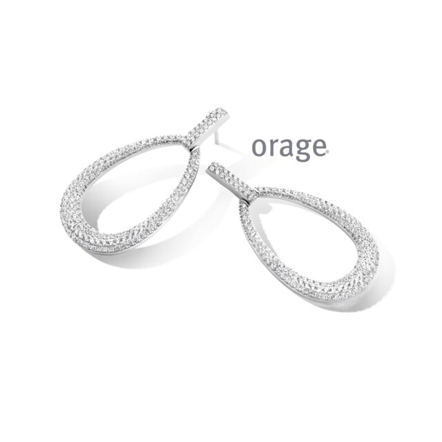 Orage oorring zilver met zirconium 