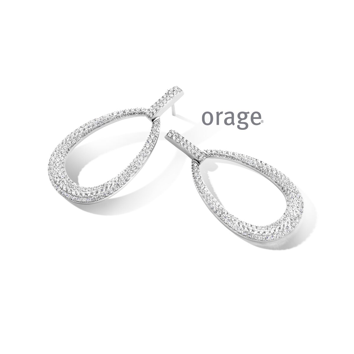 Orage oorring zilver met zirconium 