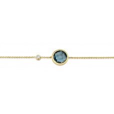 Emotions PB1293 armband geelgoud briljant 0.050ct Topaas london blue