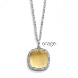 AM024 zilver halsketting met hanger bicolor geel zirconium 
