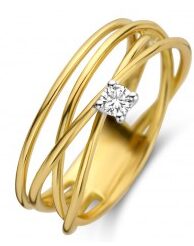 Emotions SR3493BB  ring 18ct geel en witgoud met briljant 0.10CT