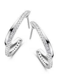 Zilveren oorringen gezet met zirconium Naiomy Silver