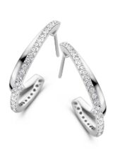 Zilveren oorringen gezet met zirconium Naiomy Silver