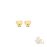  Lisa Mona 14K Geel Goud Oorringen Hart 4MM