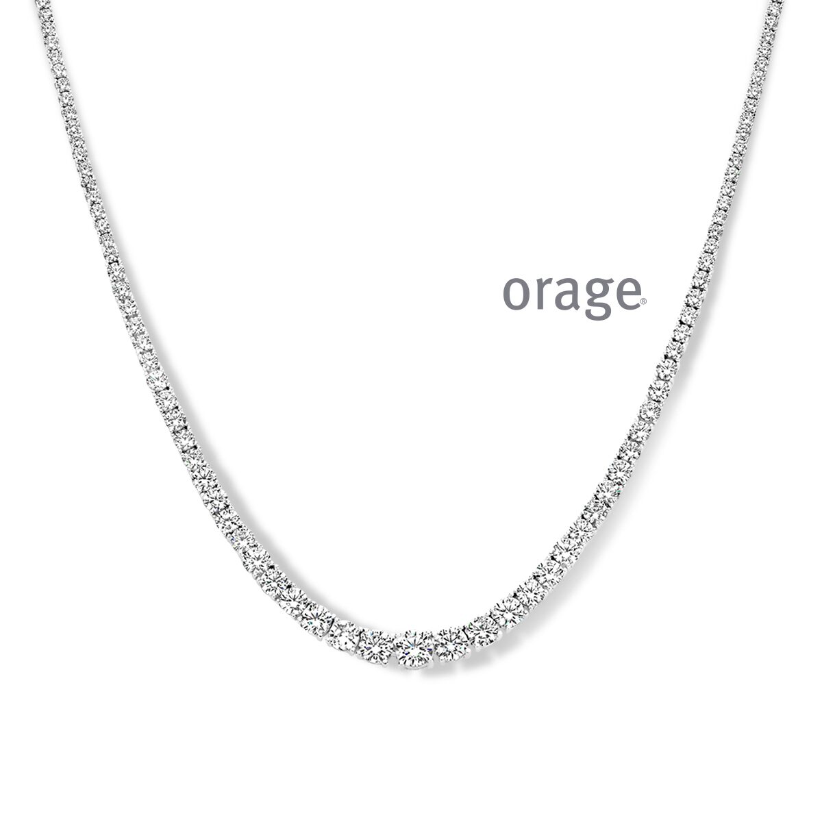 AW076/42-AT105/42 Ketting zilver zirconium 