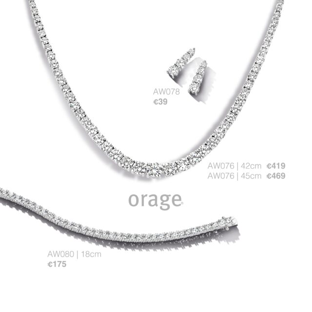 AW076/42-AT105/42 Ketting zilver zirconium 