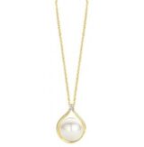 GH3393GB You and Me parelhanger 18ct geelgoud met  briljant 0.03ct L/b 18/13.5mm