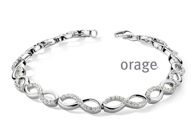ba351Orage armband zilver infinity lengte 18cm