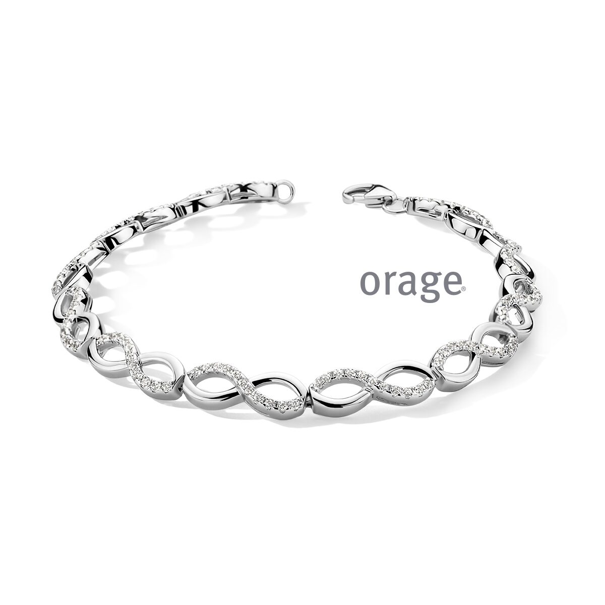 ba351Orage armband zilver infinity lengte 18cm