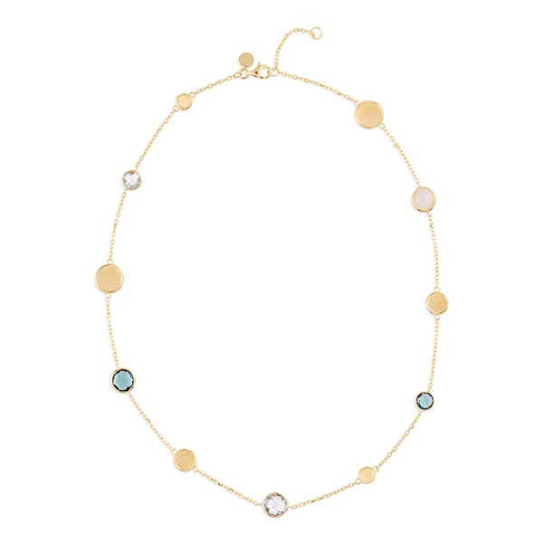 Italo bottene halsketting geelgoud 18ct topaas london bleu