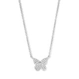 Zilveren ketting + hanger met vlinder-motief gezet met zirconium Naiomy Moments
