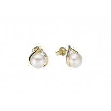 Go2928BB You and Me pareloorring 18ct wit/geelgoud briljant 0.02ct