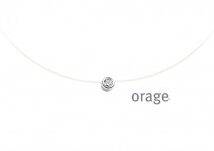 Orage ketting draad nylon met zilver hangertje met steentje lengte 39cm