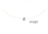 Orage ketting draad nylon met zilver hangertje met steentje lengte 39cm