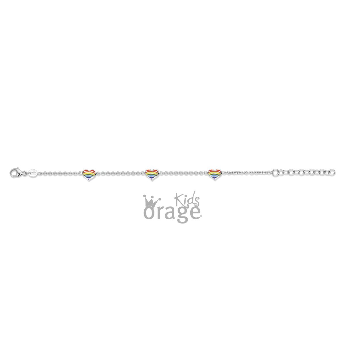Orage kids armband hart multi color K2618