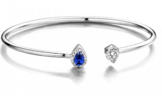 Naiomy armband zilver met zirconium en blauwe steen 