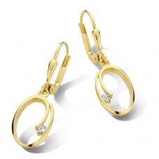  oorringen ca436 geelgoud met zirconium