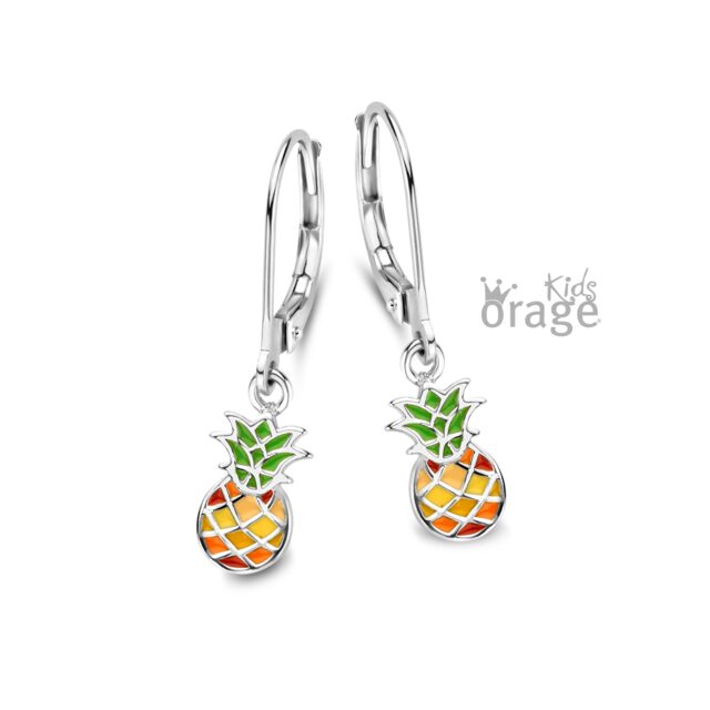 Orage Kids oorring ananas multicolor