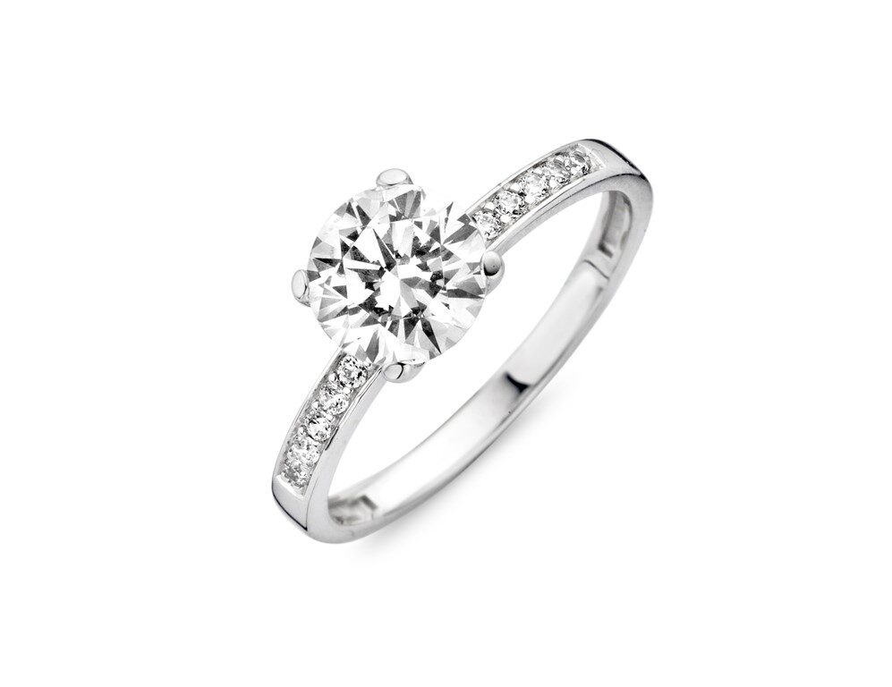 Y1136 You and Me verlovingsring witgoud zirconium