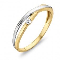 Y0679 You and Me ring geel en wit goud 18ct zirconium 