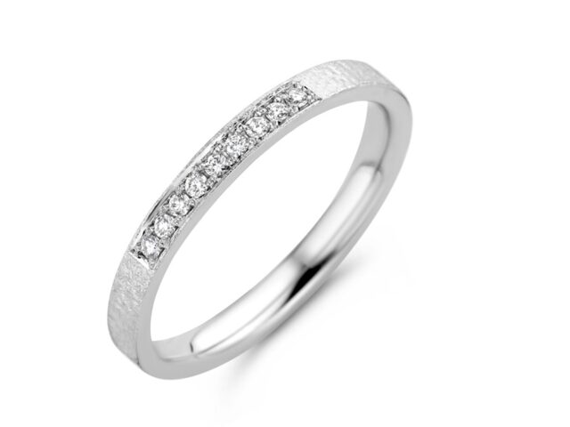 Emotions SR3466WB  ring 18ct witgoud met briljant0.090ct