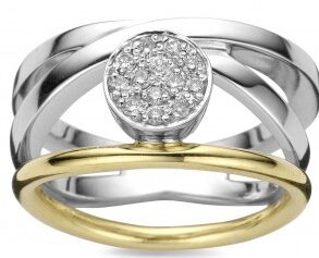 Emotions E196 ring wit en geelgoud 18ct met briljanten 0.200ct