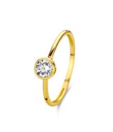 You and Me geelgouden ring met zirconium