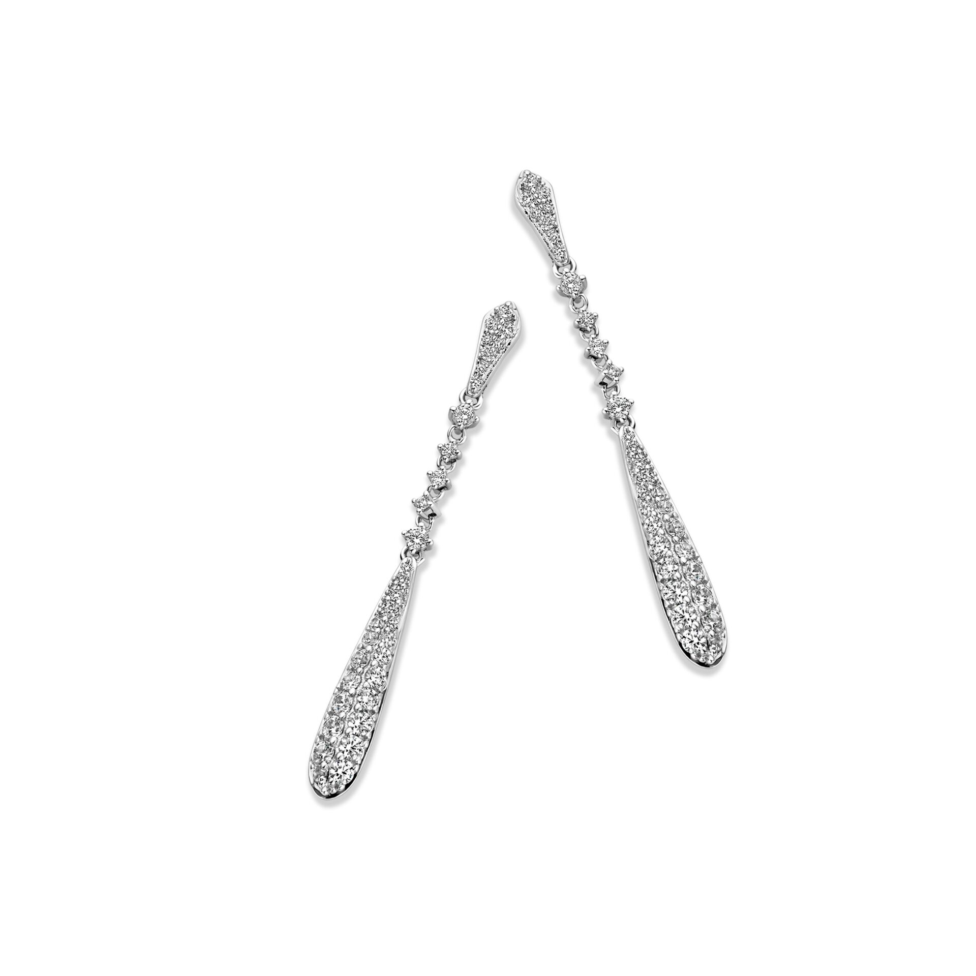 Naiomy oorslingers lang zilver & zirconium 